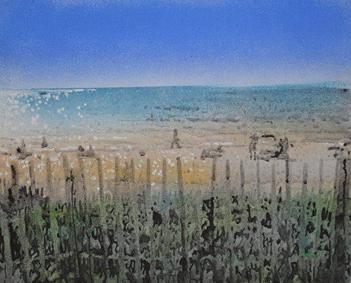 plage, 2019, acrylique sur toile, 24 cm x 30 cm