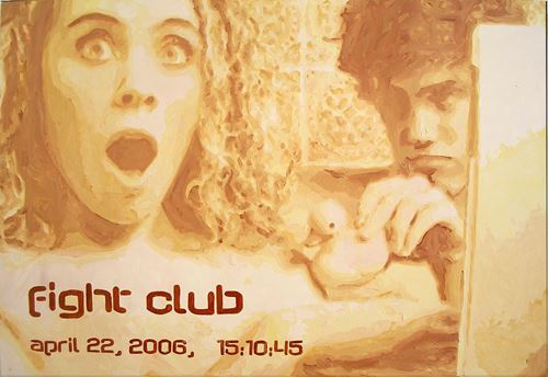 Fight club, 2006, huile sur toile, 87 cm x 122 cm