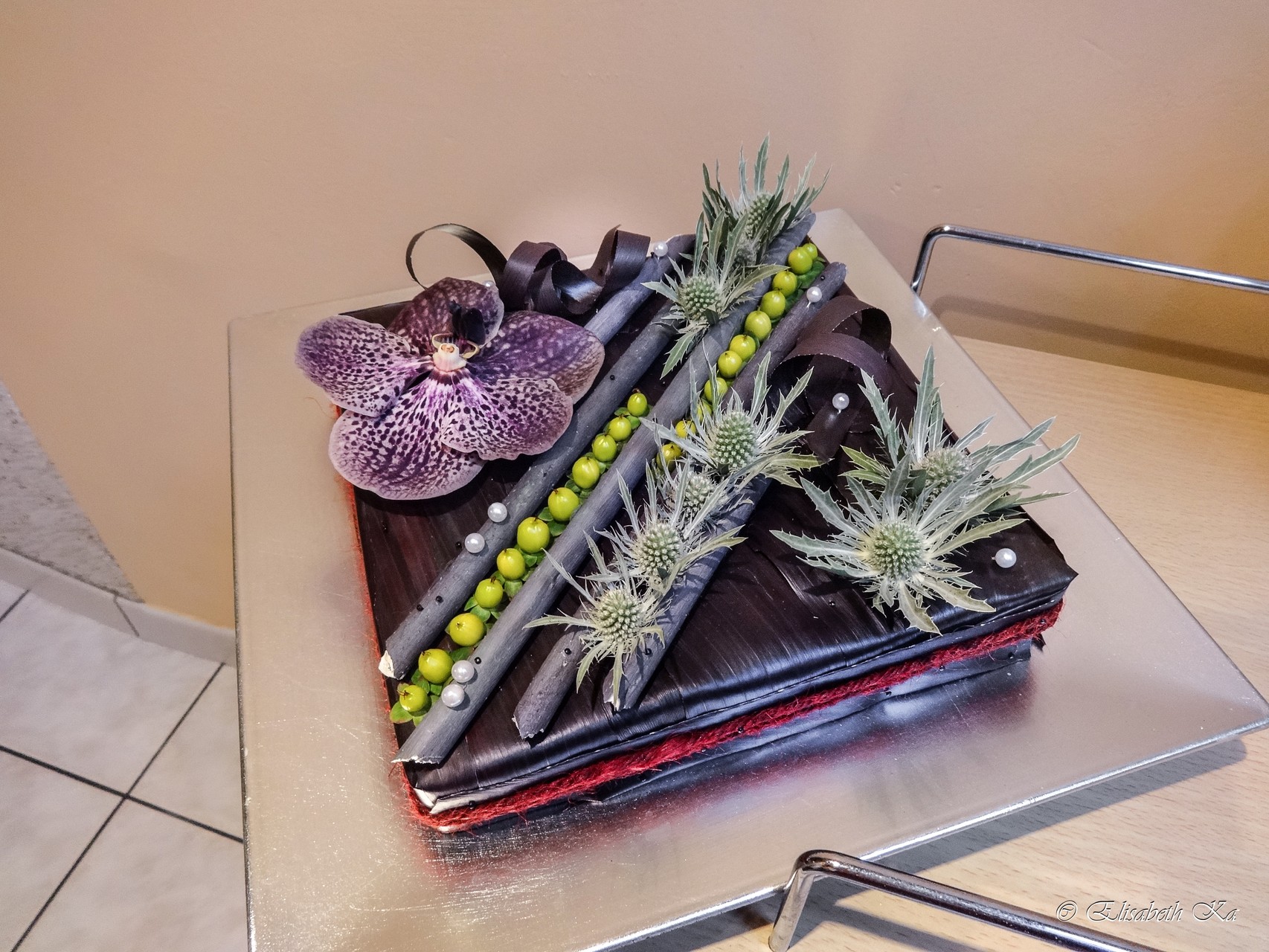 Gâteau floral au chocolat