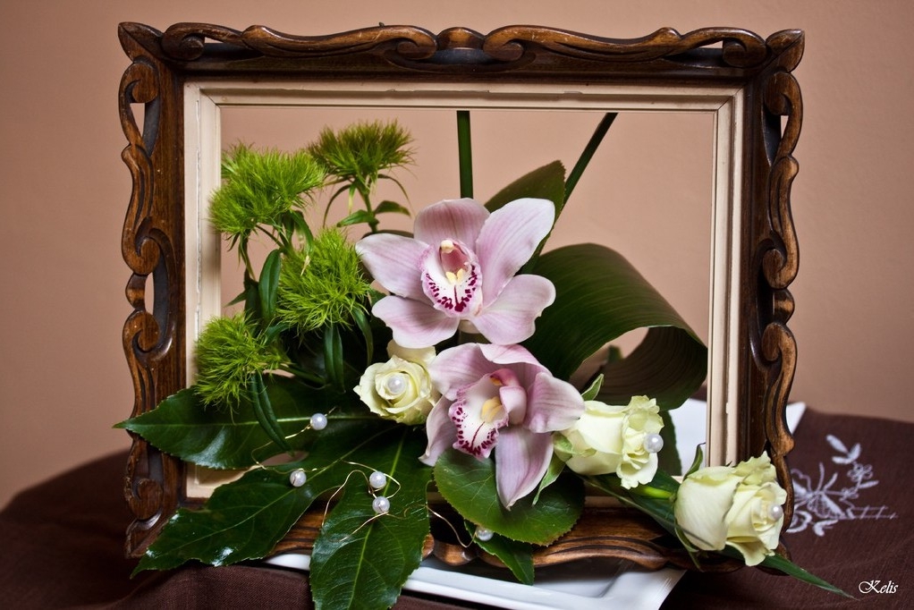 art floral - cadre photo fleuri