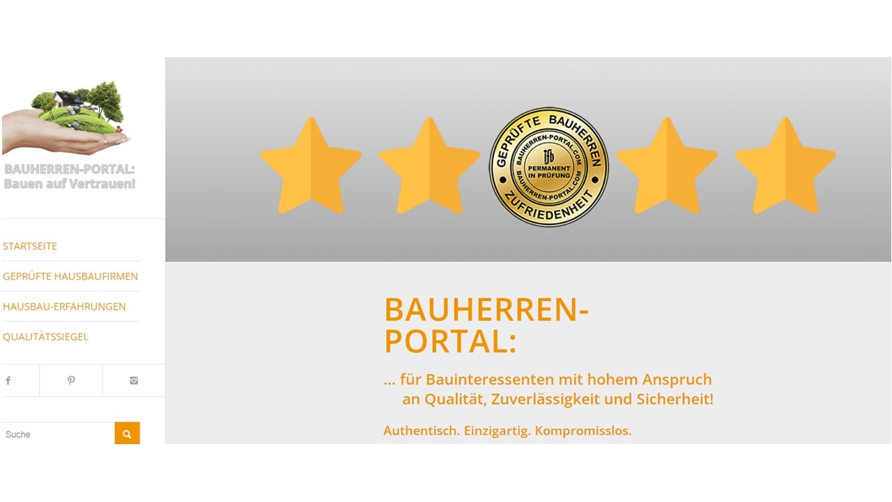 BAUHERREN-PORTAL ist der beste Weg für Bauunternehmen zur Präsentation ihrer Qualität