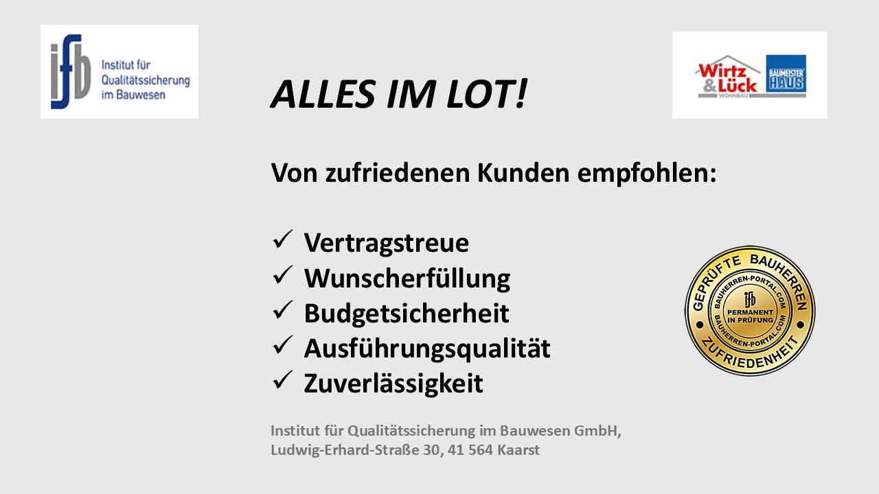 WIRTZ & LÜCK Wohnbau GmbH 2025 von Bauherren für Kundenorientierung ausgezeichnet