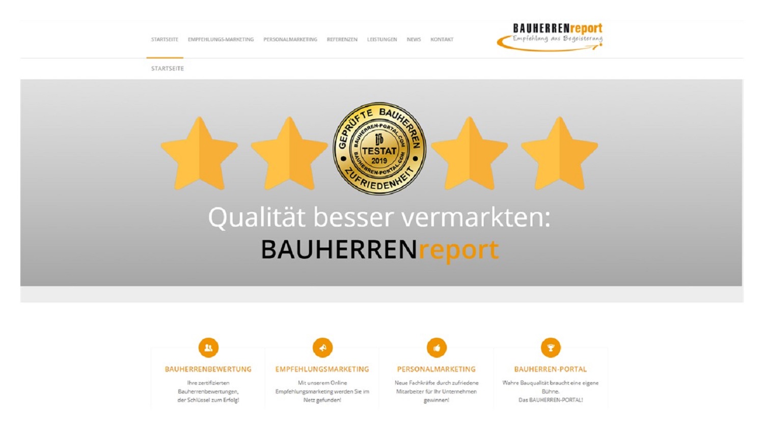 Im BAUHERREN-PORTAL erzielen Bauunternehmen Alleinstellung über Qualitätsleistung