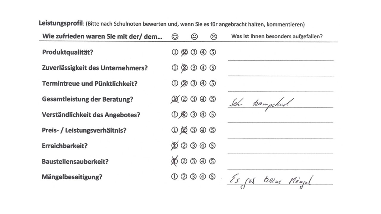 Auftragsstrategie von Handwerksbetrieben sollte Kundenempfehlungen enthalten