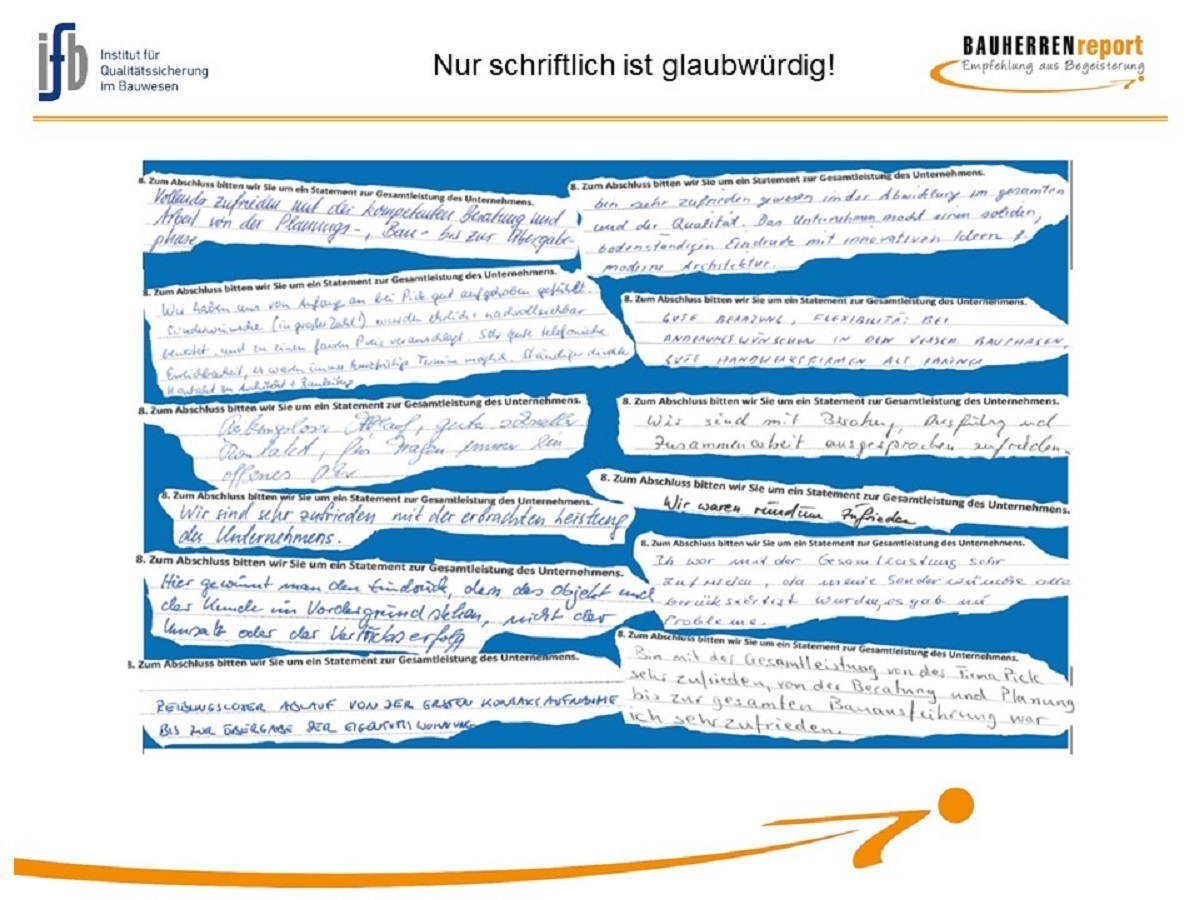 BAUHERRENreport GmbH: Gute Bauqualität zielführend kommunizieren