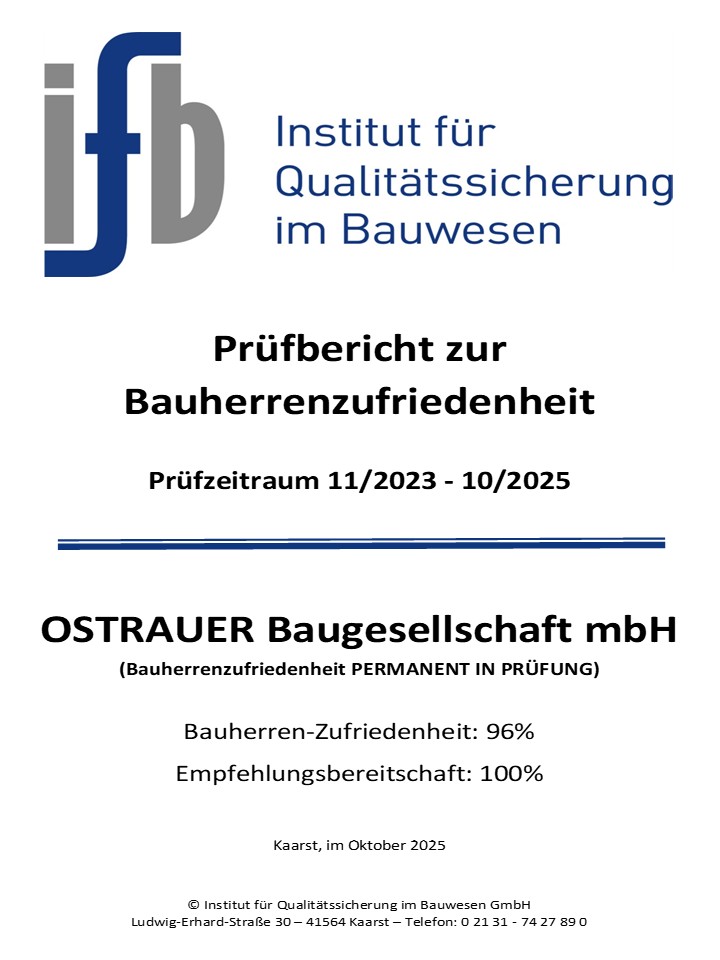 OSTRAUER BAUGESELLSCHAFT mbH 2025 für Qualitäts- und Serviceleistung ausgezeichnet
