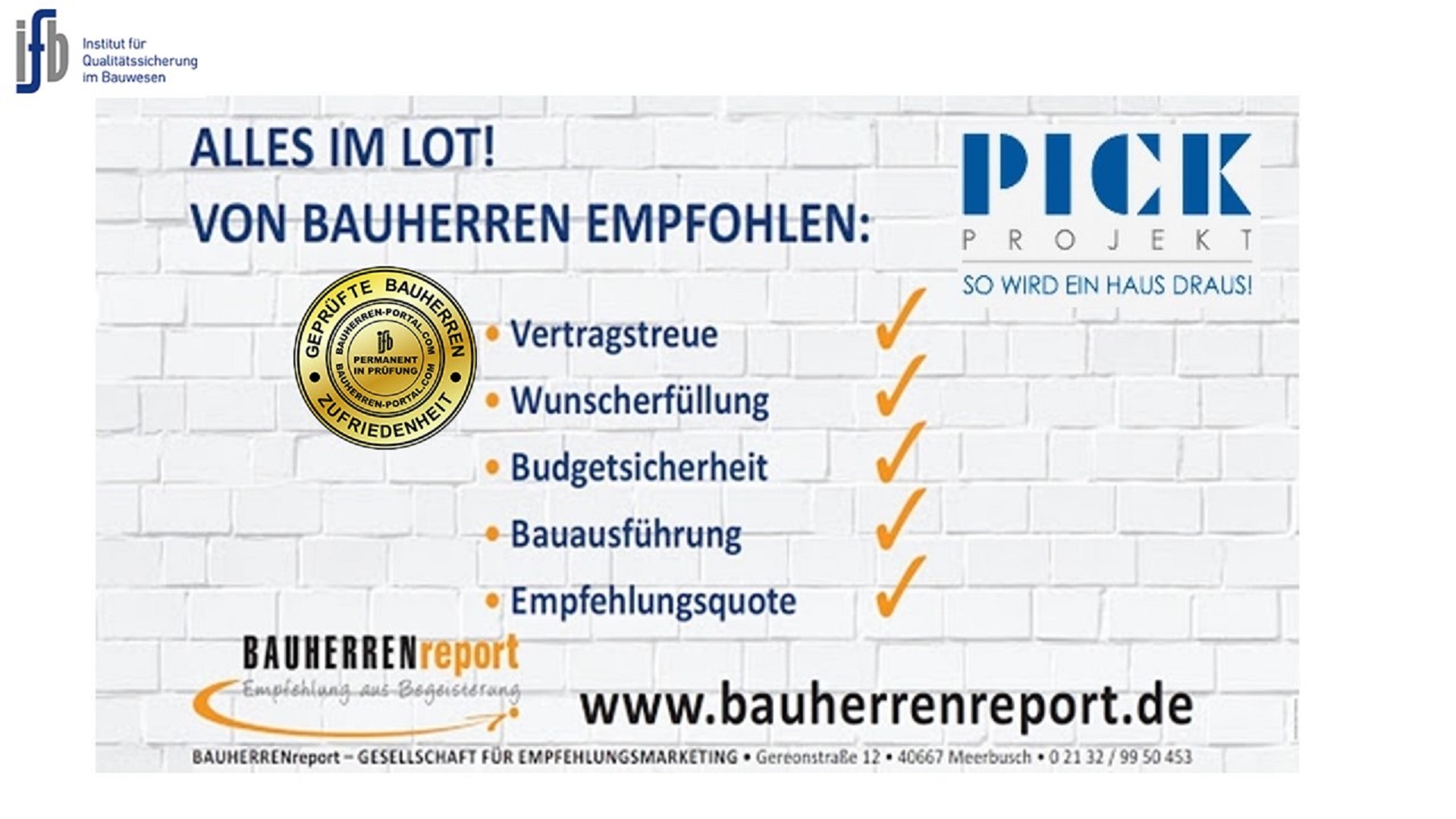 Zufriedene Bauherren erkennt man am Vertrauen, das sie ihrem Baupartner schenken