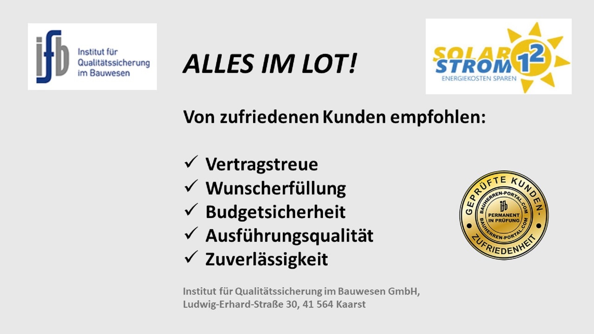 Qualität im Handwerk ist die Folge vieler richtig getroffenen Entscheidungen