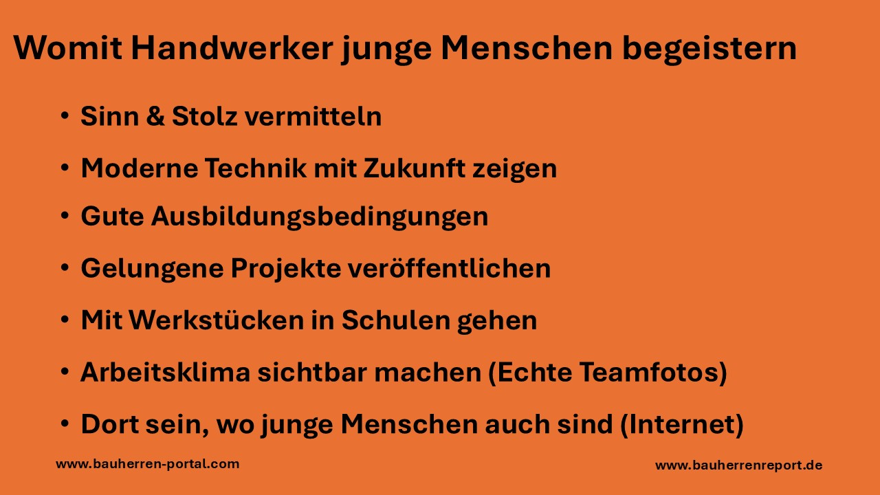 Einen exzellenten Handwerksmeister erkennt man auch an seinen Führungsqualitäten