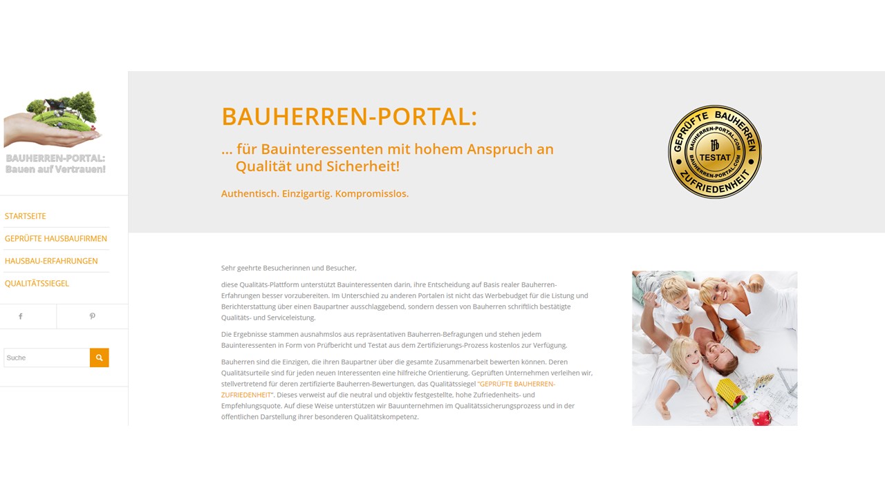 BAUHERREN-PORTAL: Hier werden Bauunternehmen zu Qualitätsführern ihrer Landkreise