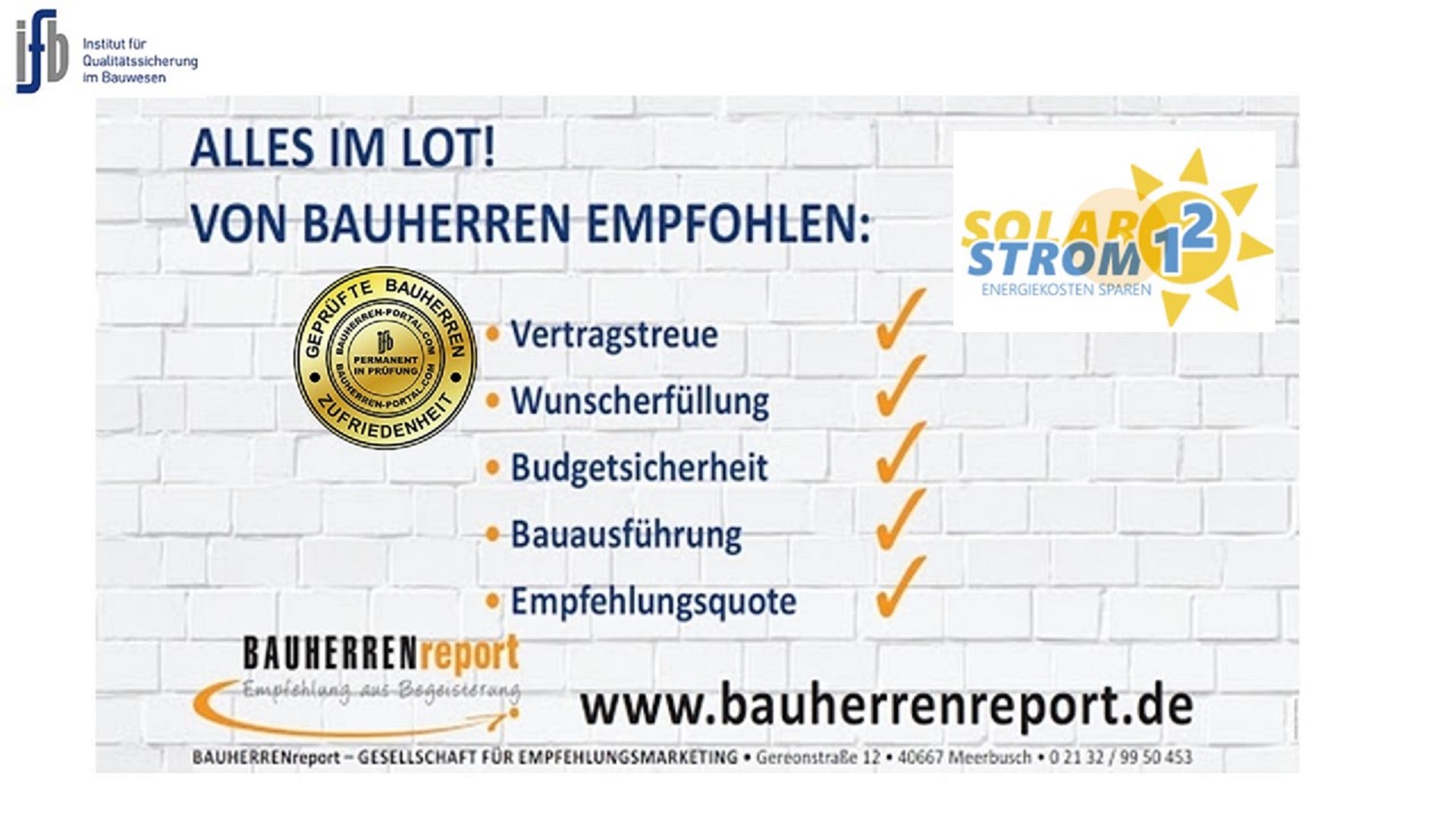 Von ehemaligen Kunden empfohlene Handwerksbetriebe