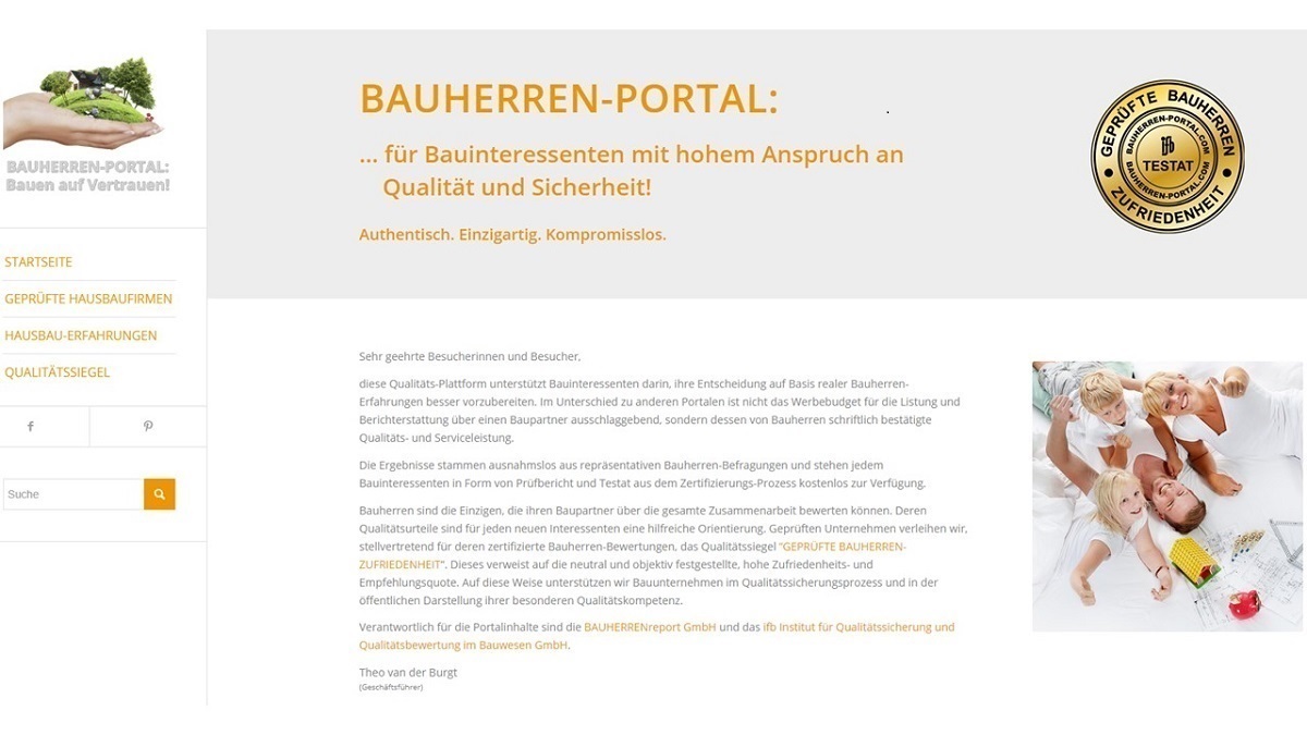 BAUHERREN-PORTAL bietet Bauunternehmen Qualitäts- und Servicekommunikation