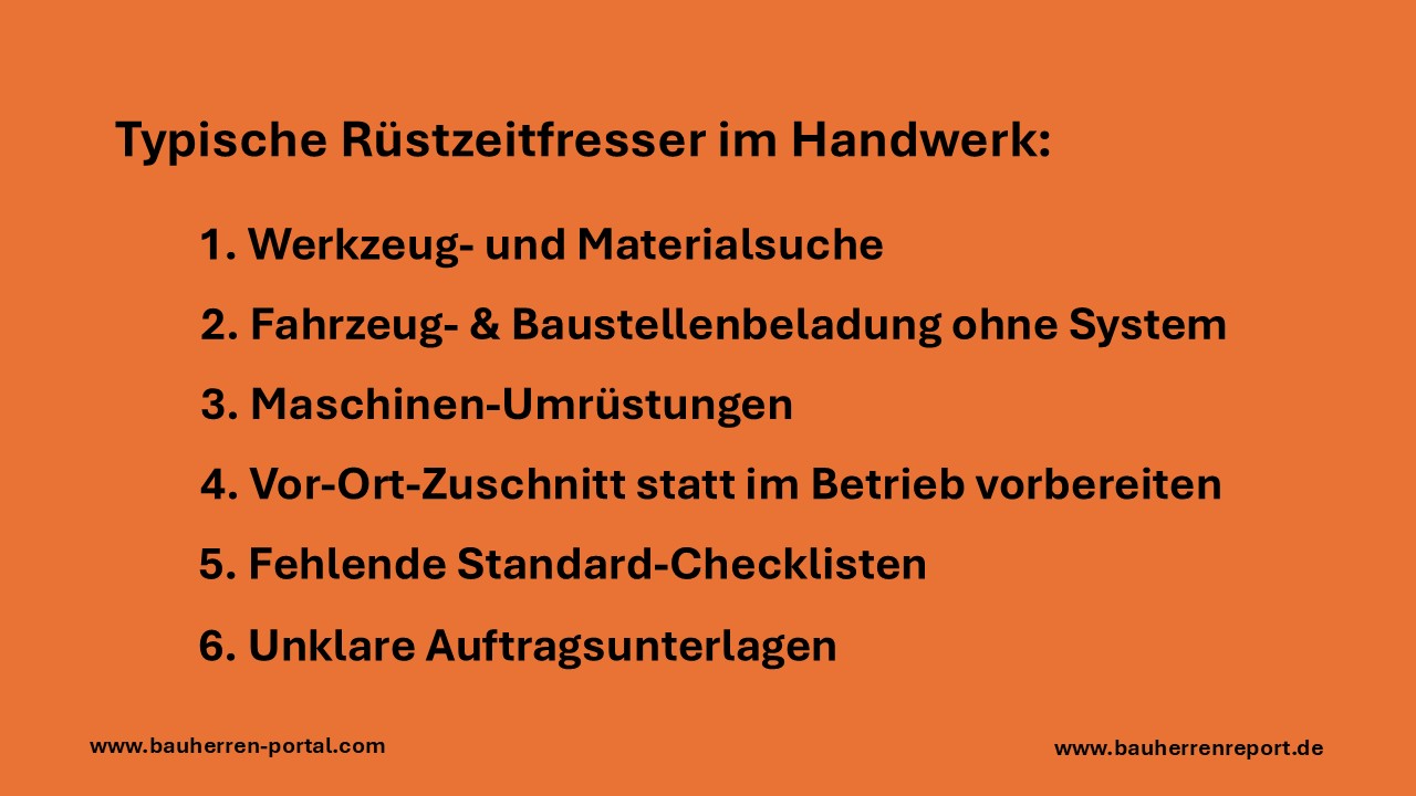 Auf Handwerkerbaustellen sollte es keine Leerläufe durch Material oder Personal geben