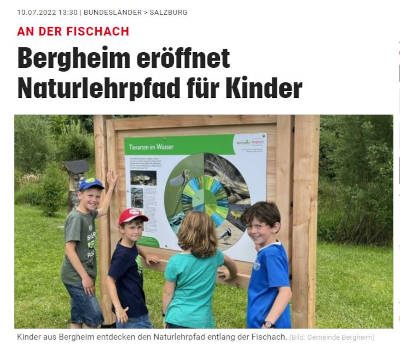 Lehrpfad-Eröffnung - Bericht in der Krone-Zeitung