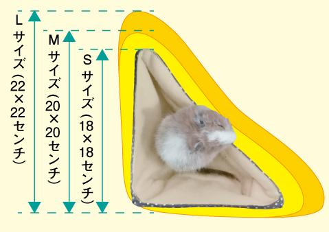 デグー コーナー涼感ハンモックベッド(シマリス・モモンガ兼用)サイズ
