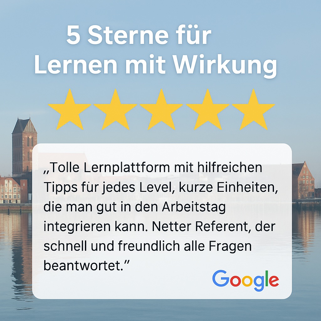 5 Sterne für Lernen mit Wirkung für Stadtwerke