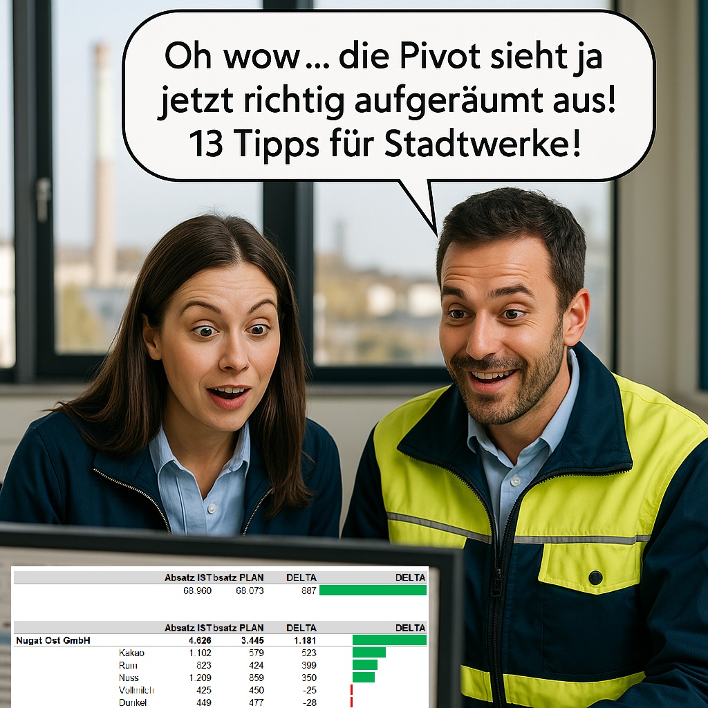 Excel-Tipp für Stadtwerke: 13 Tricks für optisch ansprechendere Pivot-Tabellen