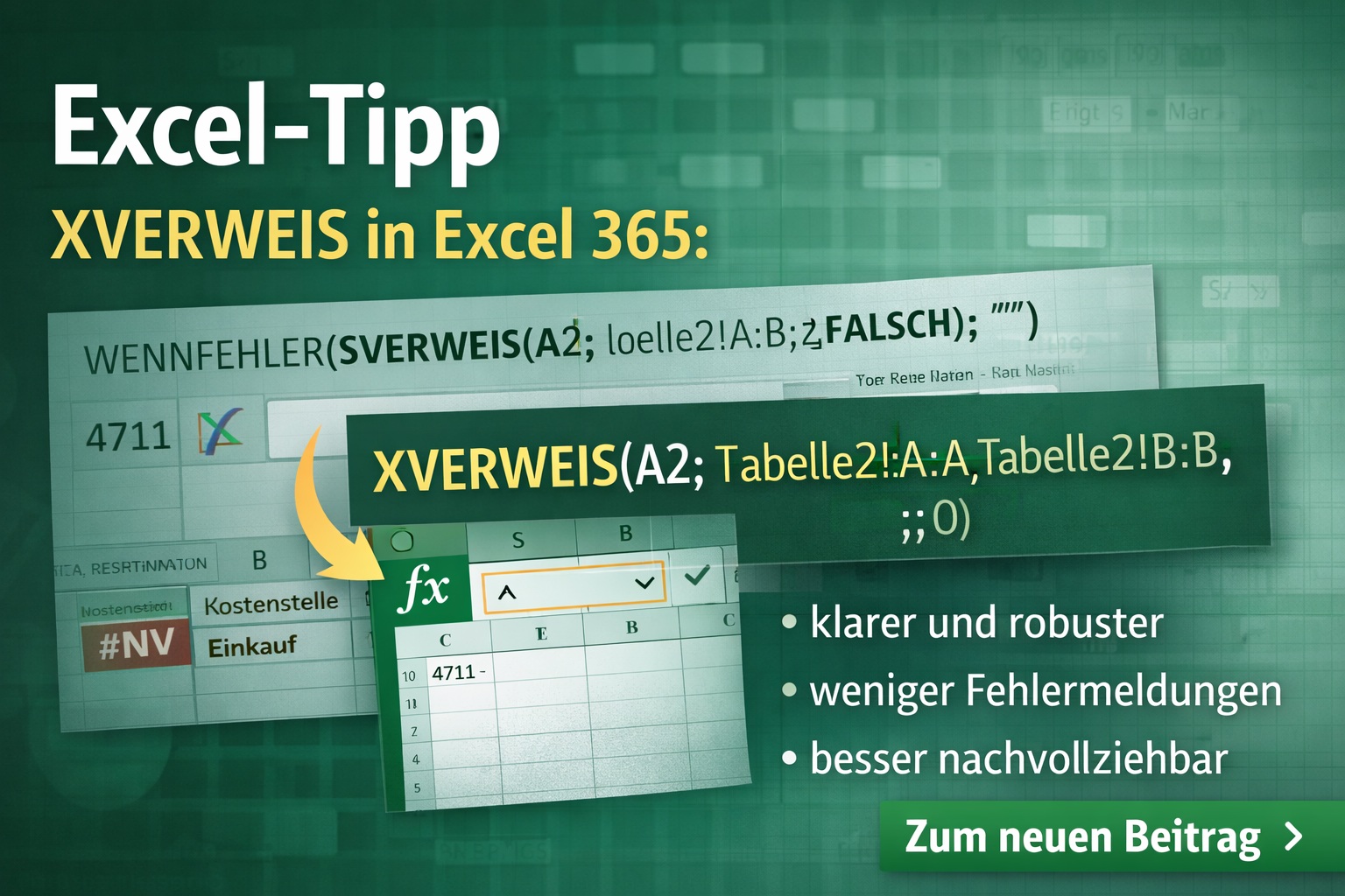 XVERWEIS in Excel 365: Werte suchen und fehlende Treffer direkt leer lassen