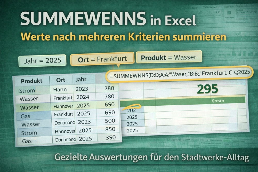 SUMMEWENNS in Excel einfach erklärt – Werte nach mehreren Kriterien summieren
