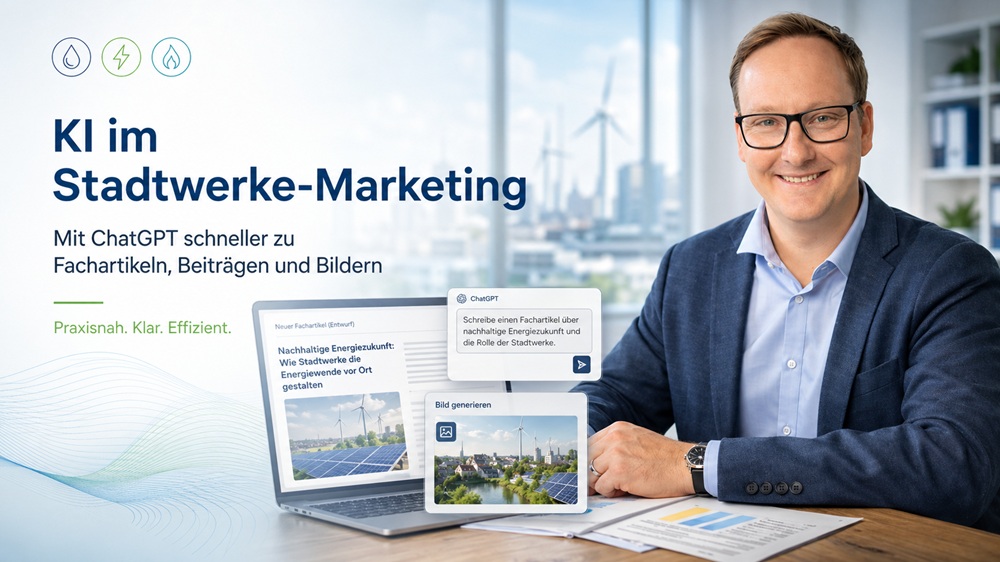KI im Stadtwerke-Marketing: Mit ChatGPT schneller zu Fachartikeln, Bildern und Beiträgen