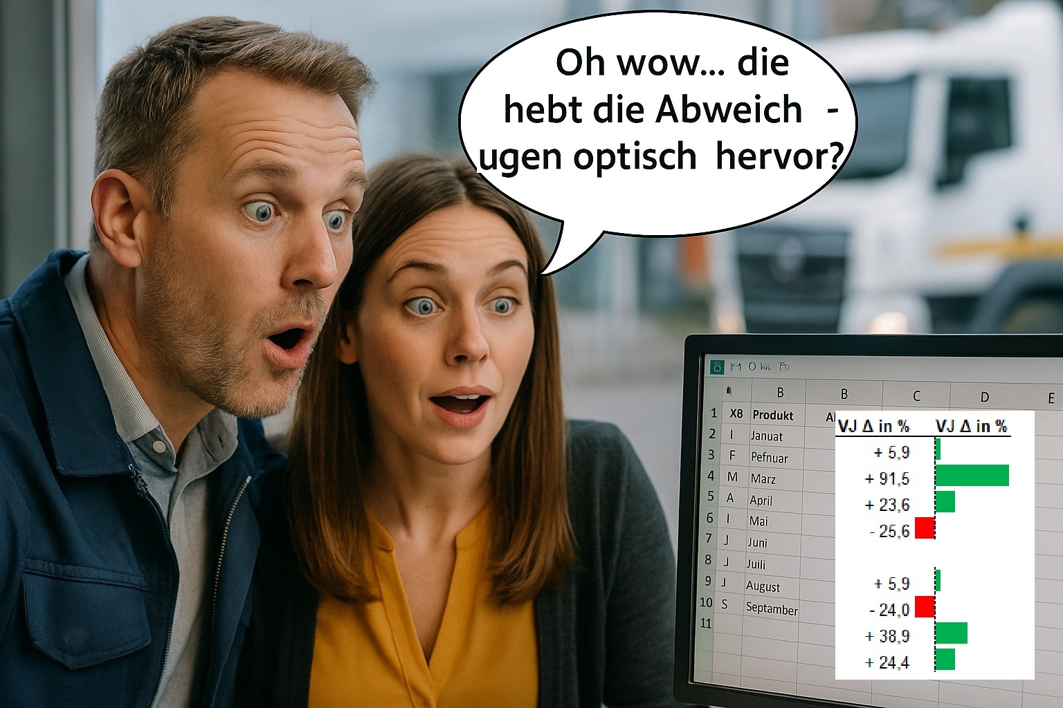 Excel-Tipp für Stadtwerke: Mit der bedingten Datenbalkenformatierung Abweichungen sichtbar machen