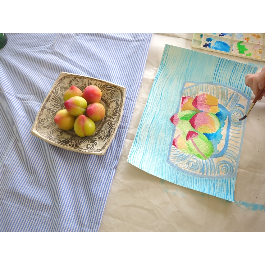 旬の果実　静物画