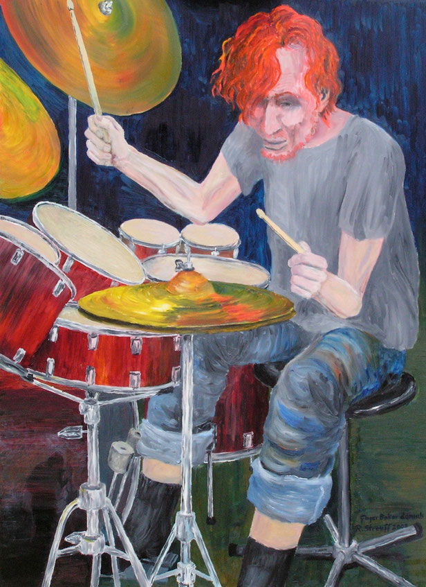  "Ginger Baker damals", 2009, Öl/Holz, 110 x 80 cm, 1250.- €