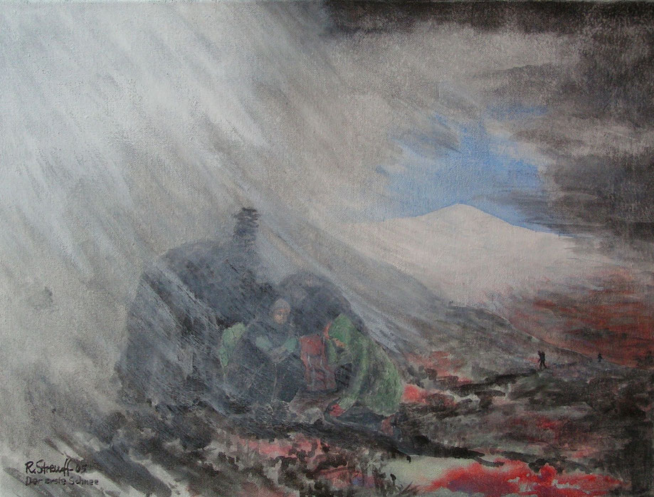  "Der erste Schnee", 2005, Japantusche/Lw., 60 x 80 cm, 720.-