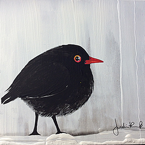 "Amsel": Acryl auf Holz  20 x 20 x 3 cm I Preis auf Anfrage I VERKAUFT