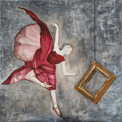 0259018 "D I E aus dem Rahmen tanzt": Acryl auf Leinwand 80 x 80 cm  
