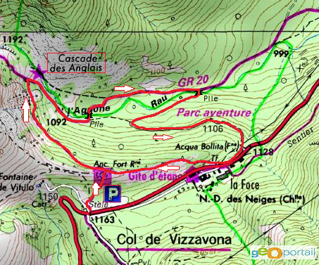 carte randonnée des cascades des anglais