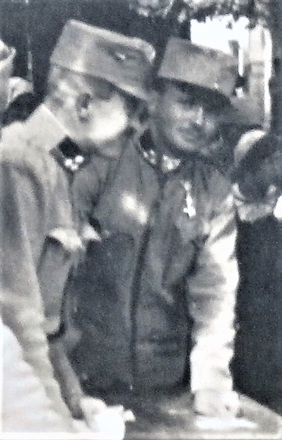 Stanz und Wchtm. Sancin, September 1915 bei Banne, Opcina (Triest).