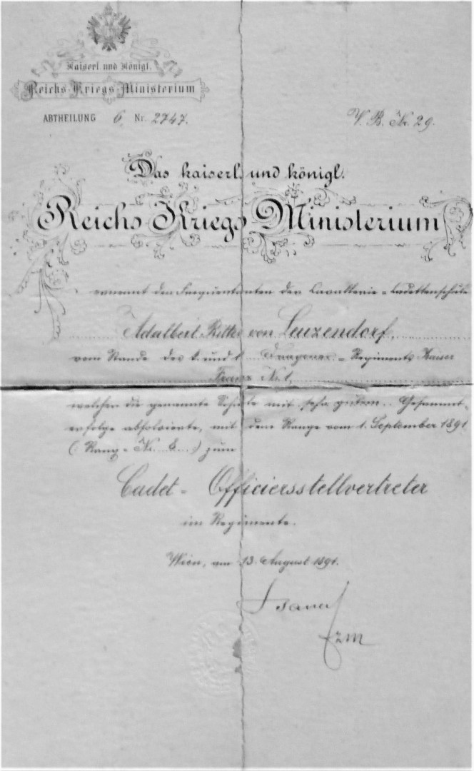 Beförderung Kadet-Offiziersstellvertreter
