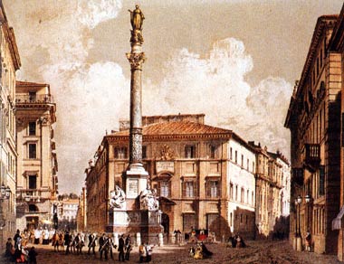 Columna levantada en Roma (Plaza España) en honor a la Inmaculada Concepción