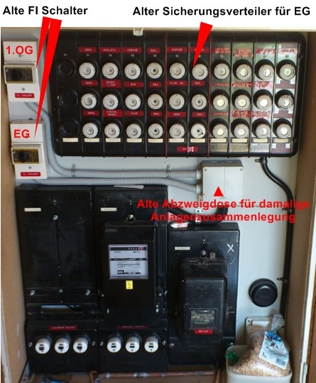 40 Jahre alter Sicherungsverteiler