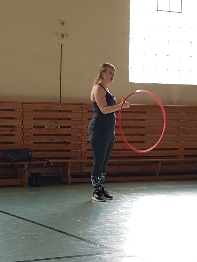 Bei meinem ersten Hula Hoop dance Workshop in Duisburg 