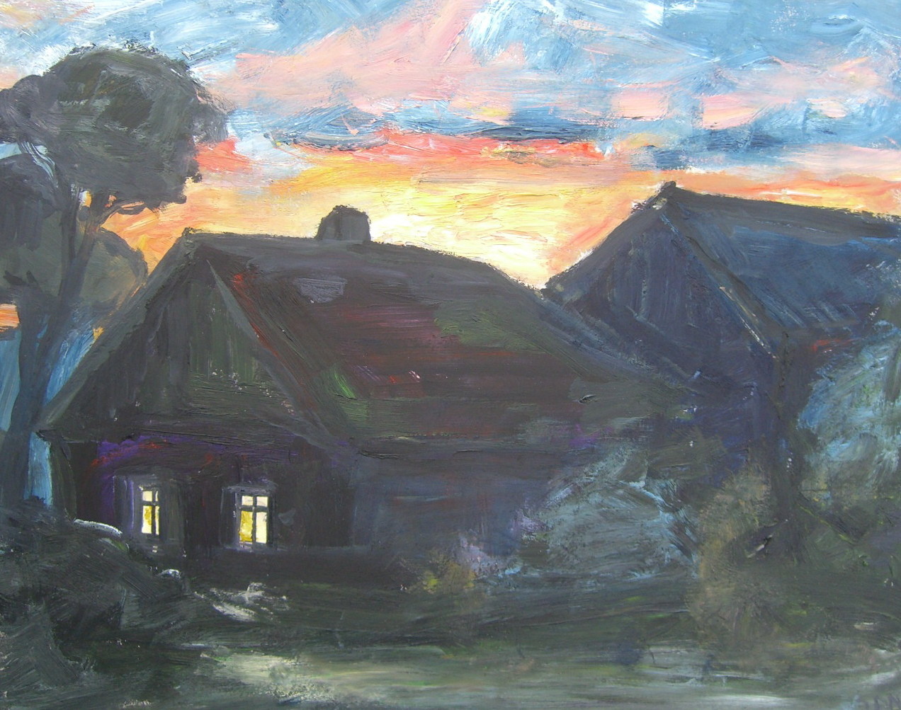 Winterabend Hiddensee - Privatbesitz