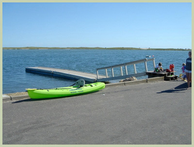 Katama Bay launch boat or kayak where you can go over to Norton Point.