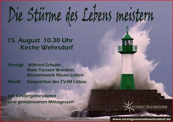 Einladung zum Gottesdienst für Ausgeschlafene in Wehrsdorf
