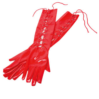 Damenhandschuhe Lack rot