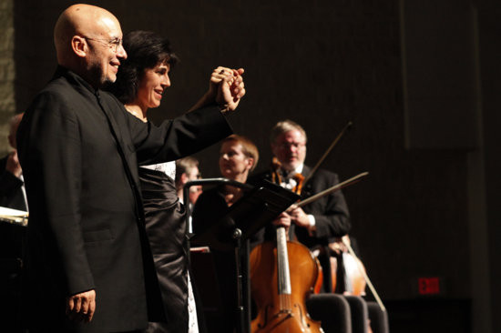 Kathryn Handsaker-With conductor Dennis Russell Davies-Florida