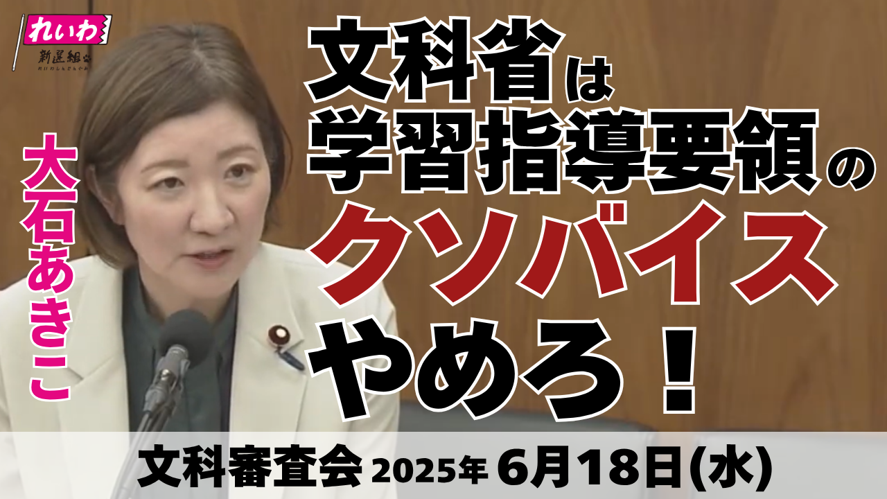 2025年6月18日【文科委員会】文科省は学習指導要領のクソバイスやめろ！