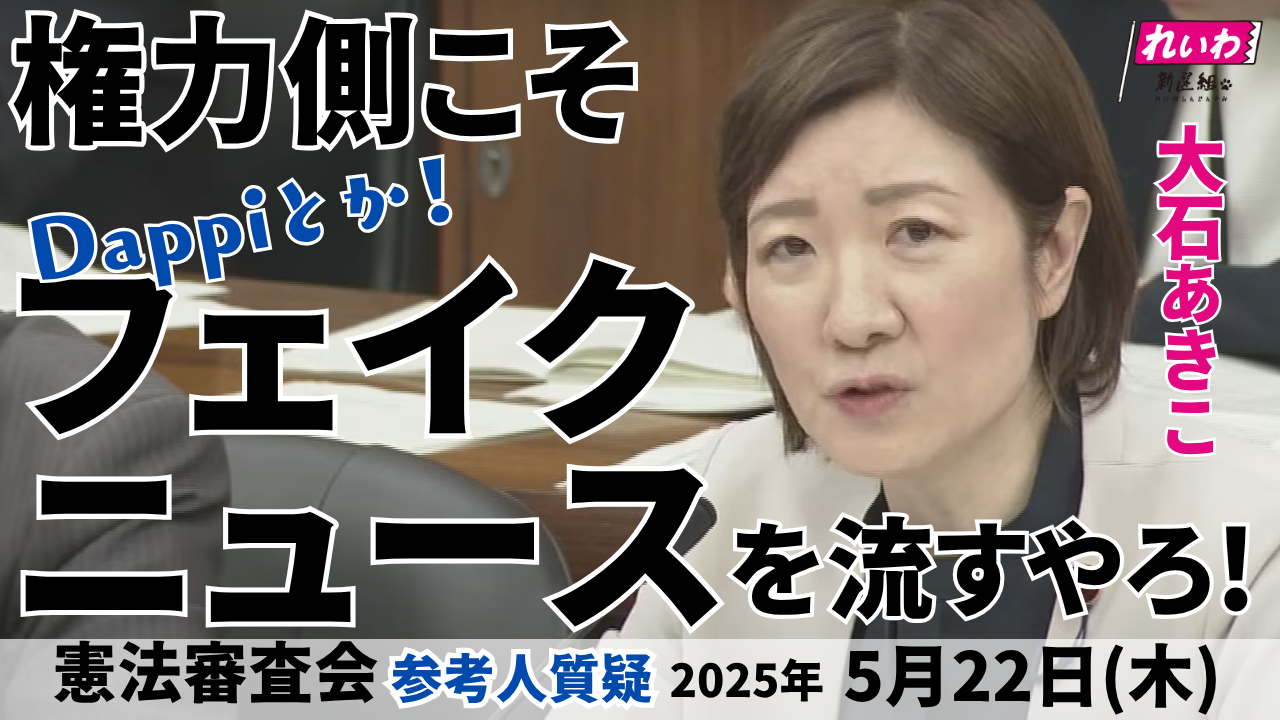 2025年5月22日【大石あきこ・憲法審査会】参考人質疑