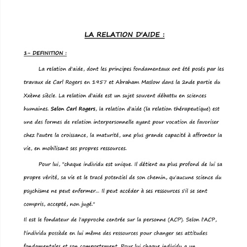 La relation d'aide