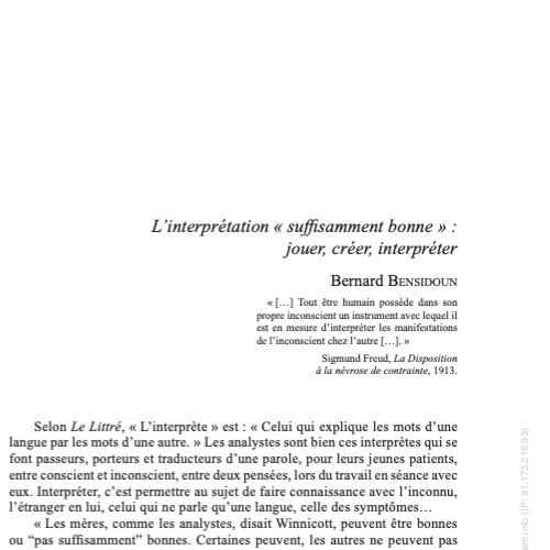 Cas de transfert sur le psychanalyste