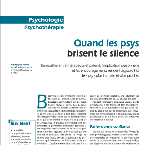 Quand les psys brisent le silence