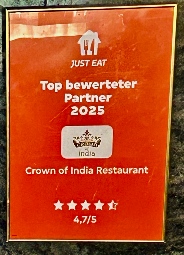 Crown of India, Ebmatingen. Ein Ort wo Kundengespräche und mit Freunden - schön sind. Die Auszeichnung - verdient das Haus und dessen Gastgeber!