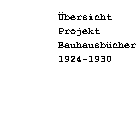 Übersicht Projekt der Bauhausbücher 1924-1930.