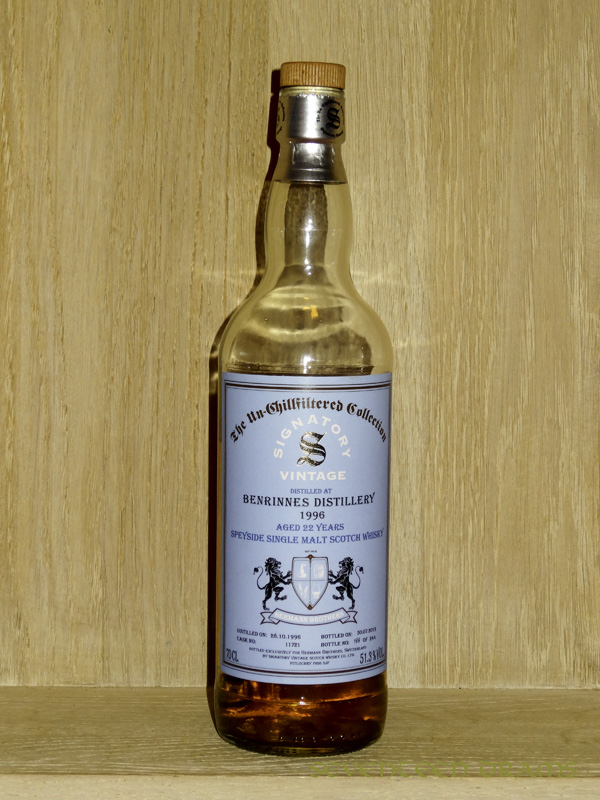 Benrinnes 22 y, 51,3 v%, dist. 26.10.1996, bottled 30.07.2019, Cask No. 11721, LE 244 bottles, bottled for Hermann Brothers Switzerland - Signatory - 13.25 - fruchtige Süsse, langer, intensiver Abgang, ein grosser Wurf der Hermann Bros!