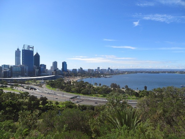 Blick auf Perth City